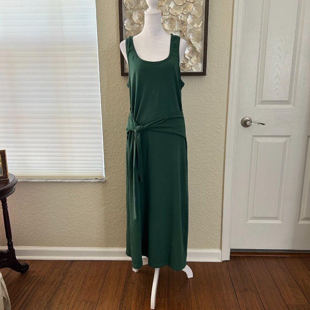 Anthropologie LSPACE Hunter Green Tie Waist Maxi Dress - Picture 5 of 7